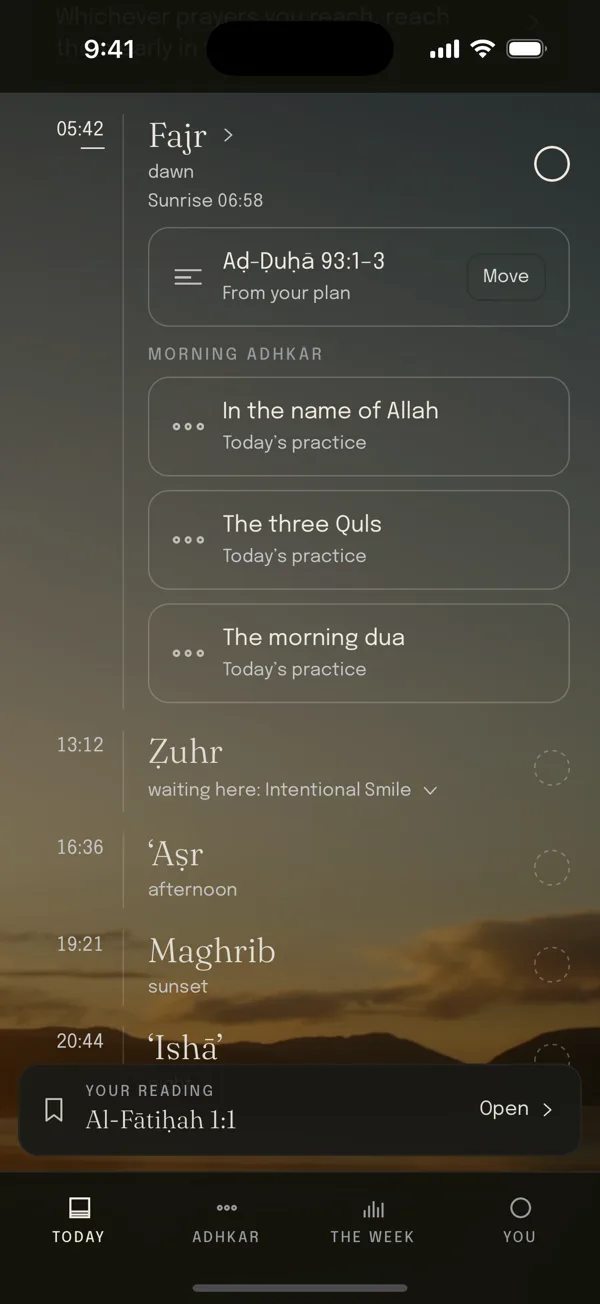 SIRA: Today at Fajr, with the morning adhkār